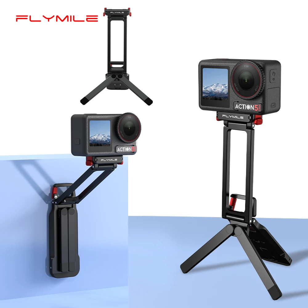 Flymile Stativ-Schnellwechselhalterung für DJI Action 5 Pro Zubehör Metall-Magnethalterung Faltbar für Action 4 3 Mantis Stativ