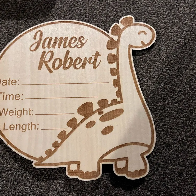 Custom Dinosaur Baby Name Signs Dinosaur Birth Statistics Wooden Baby Name Plaques Personalized  Boy and Girl  Shower Gifts