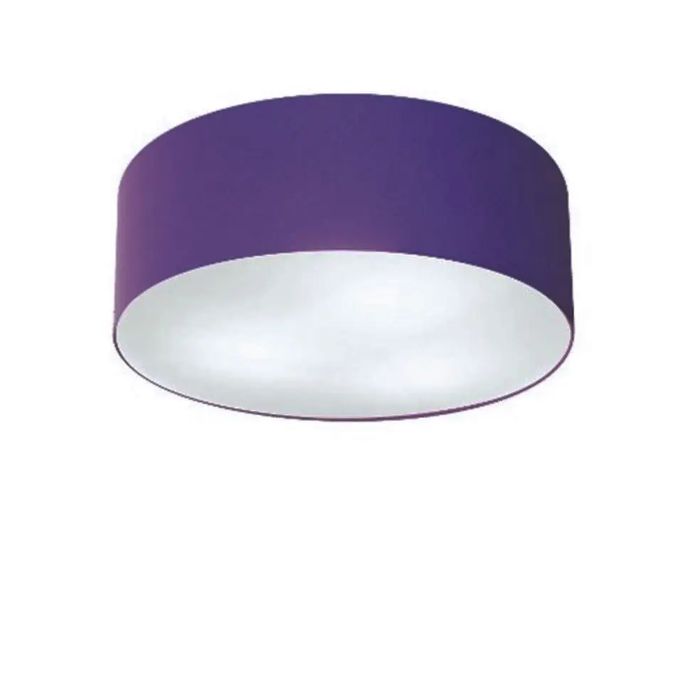 35x12cm Purple Fabric Dome Md-3046 Cylindrical Plafon-Bivolt