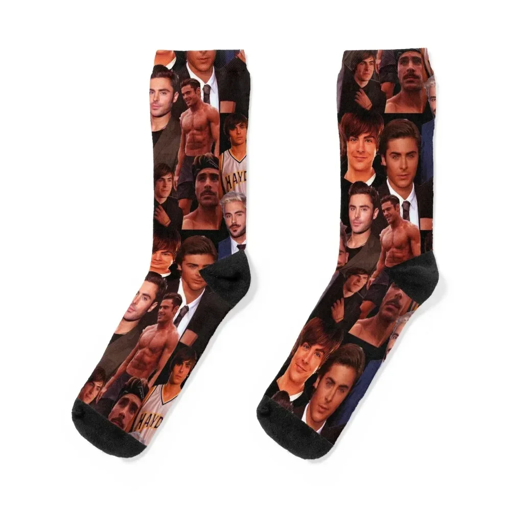 

Zac efron collage design poster 2020 Socks new year floral essential Socks For Men Women's