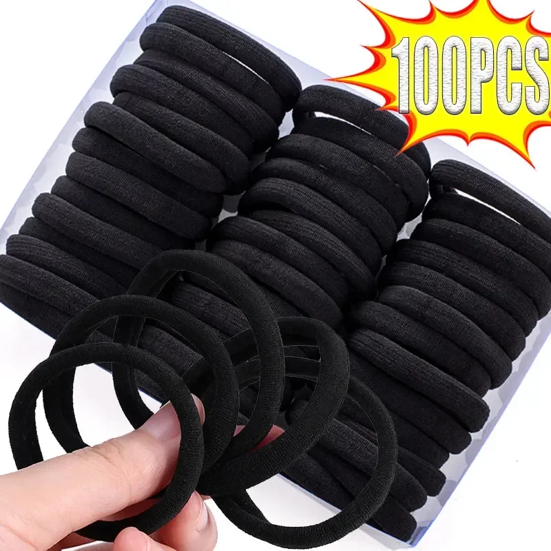 10-200PCS High Elastic Hair Bands for Women Girls Black Hairband Rubber Ties Ponytail Holder Scrunchies Kids Hair Accessories