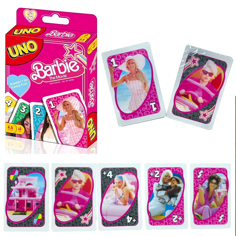 UNO Pink Barbie Doll Matching Card Game SHOWEM NO MERCY Multiplayer Family Party Boardgame Funny Friends Entertainment Poker