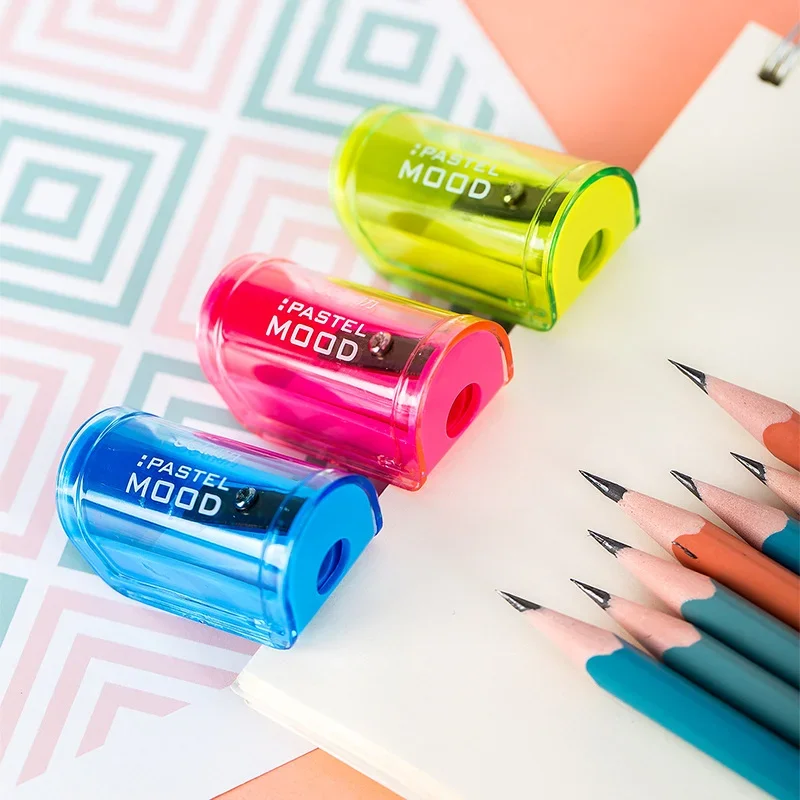 0545 Mini Drawer Pencil Sharpener Cute Cartoon 3 Colors Hand Pencil Cutter Student Stationery, 24PCS Per Bucket