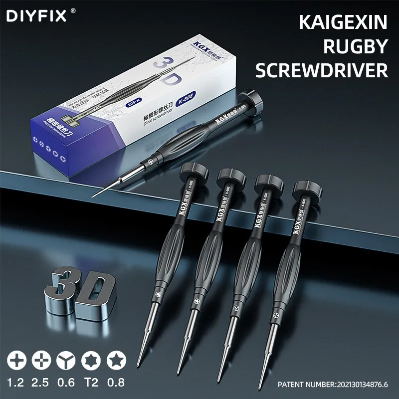 KGX K-808 3D Tuốc Nơ Vít Chính Xác Phillips Y0.6 Pentalobe 0.8 M2.5 T2 Bit Cho iPhone Huawei Oneplus Tháo Lắp Dụng Cụ Sửa Chữa