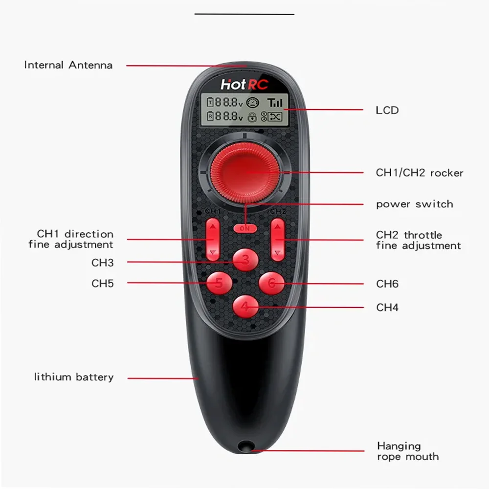 Zdalny nadajnik DS-600 2.4GHz FHSS DS600 do łódź zabawka modelu