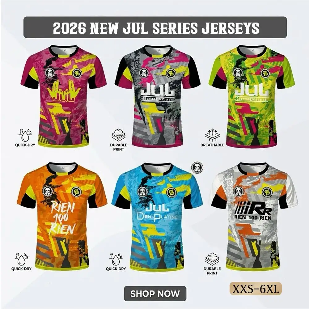 

2026 Summer New JUL Jersey New Outdoor Sports Breathable Quick-Drying Football T-Shirt Men's & Women's Casual Short-Sleeve Tee
