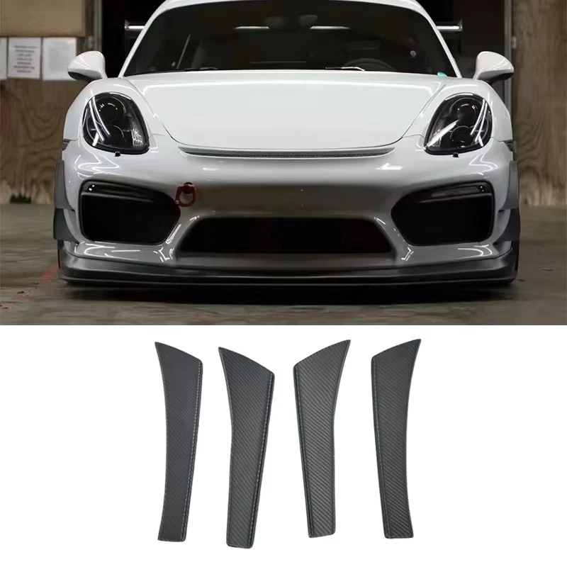 

Style Carbon Fiber Front Bumper Canards Wind Knife For Porsche 991 718 981 911 GT3 GT4RS Side Splitters Duck Wing