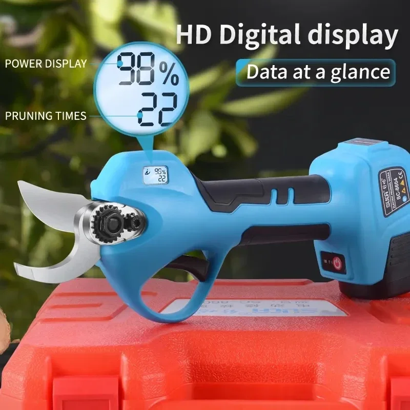 Household High-capacity SK-5 Blade Electric Pruning Shears Battery Powered Pruning Shears with Digital Display