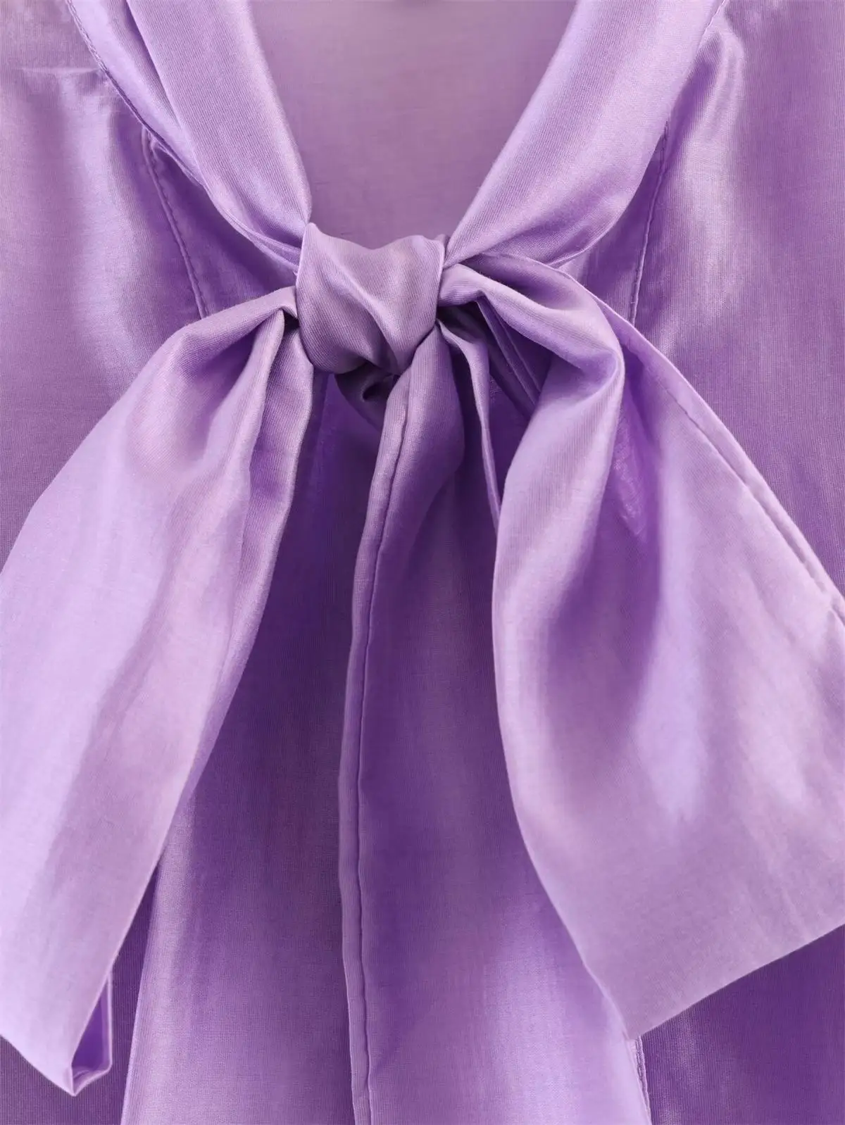 TFMLN Schicke Damen-Bluse mit Schleife, Eleganter Langarm-Pullover mit Schnürkragen, Vintage-Hemden, Einfarbige Damen-Oberteile im High-Street-Stil, Dünnes Top 2026 – Detail 13