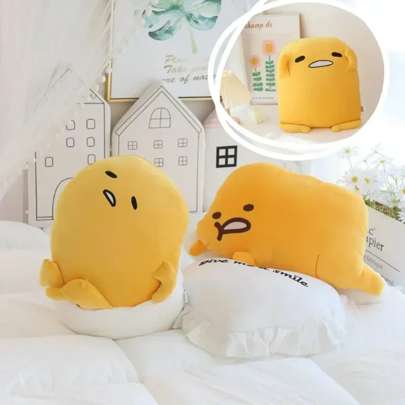 Sanrio Gudetama Cute Plush Toy Doll Anime Kawaii Egg Yolk Brother Sleeping Big Pillow Nap Room Decoration Birthday Holiday Gift