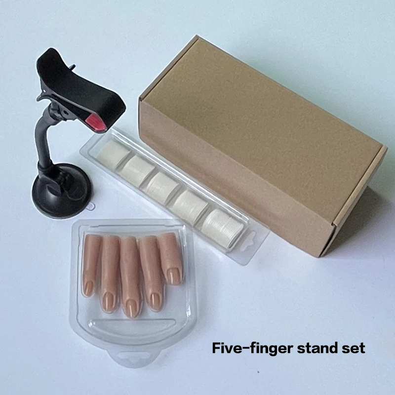 Nail Art Exercise Hand Model With Joints Bendable Matching Nail Plate Silicone Prosthetic Hand Model Silicone Fingers