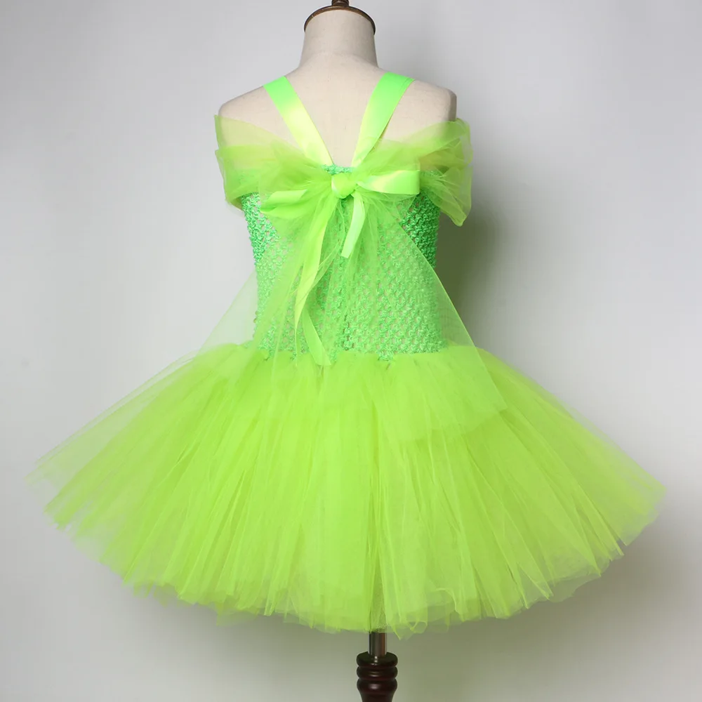 

New Halloween Carnival Party Dress Up Green Woodland Gown Tulle Princess Tutu Dress Evening Festive Sweet Stretch Layered Skirt