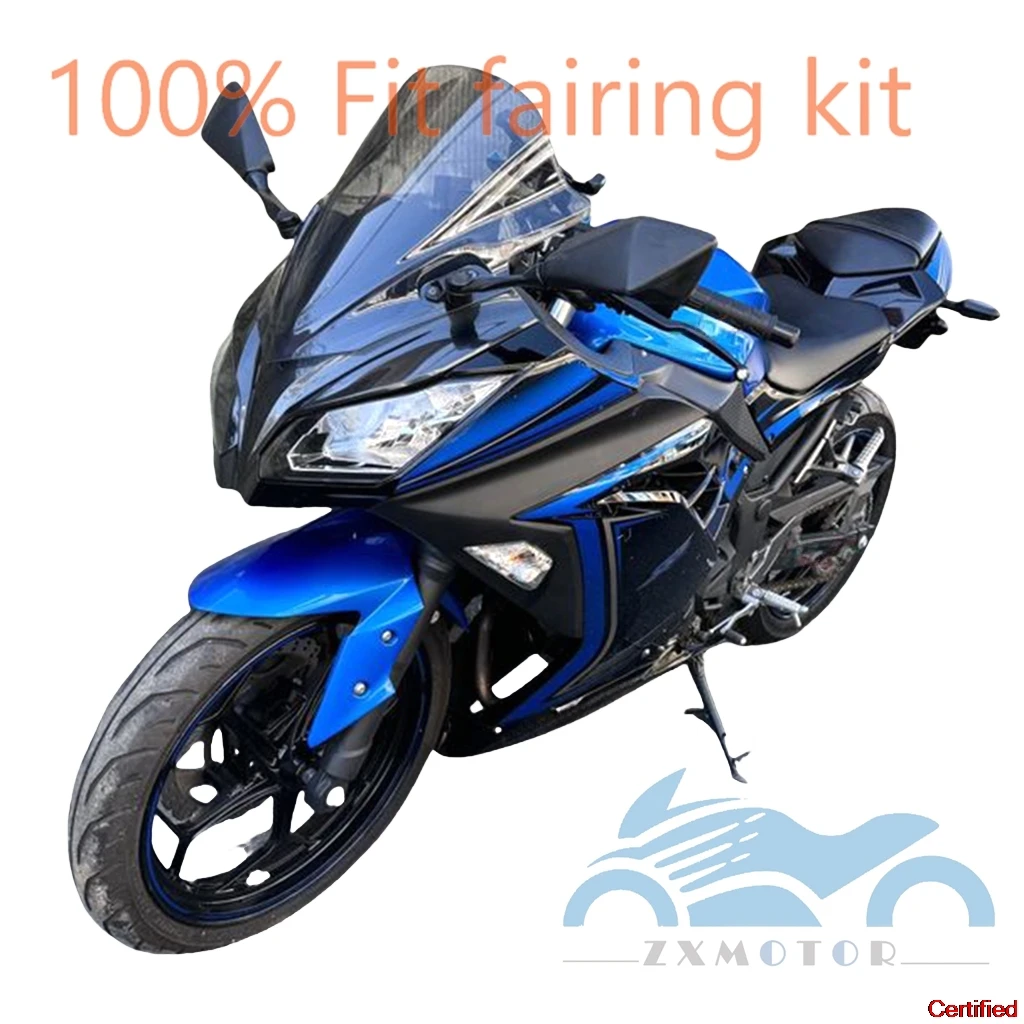 New ZXMT Plastic Bodywork Fairing Kit For Ninja300 Ninja250 EX300 2013 2014 2015 2016 2017 EX250R 13-17 Blue Protective Cover