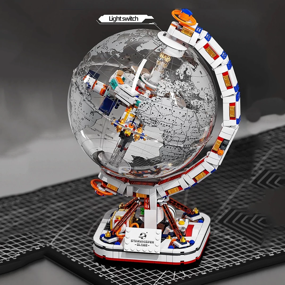 

Набор из 657 деталей: светящийся глобус из строительных блоков, обучающая игрушка STEM для девочек, вращающийся светодиодный макет земного шара, научный подарок и украшение для дома