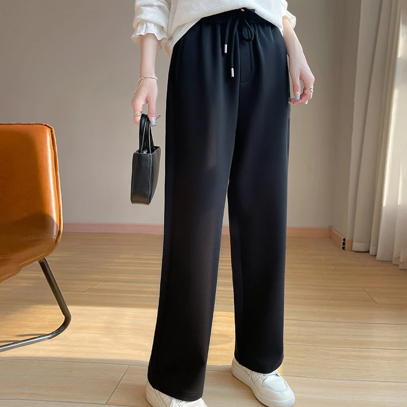 Spring and Autumn New Lyocell Casual Pants Women's Comfortable High Waist Fashion Joker Slim Straight Wide-leg Pants