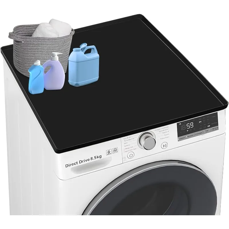 Washer and Dryer Topper Protector Mat Silicone Washer and Dryer Cover Laundry Washing Machine Top Cover Non-Slip, Waterproof,