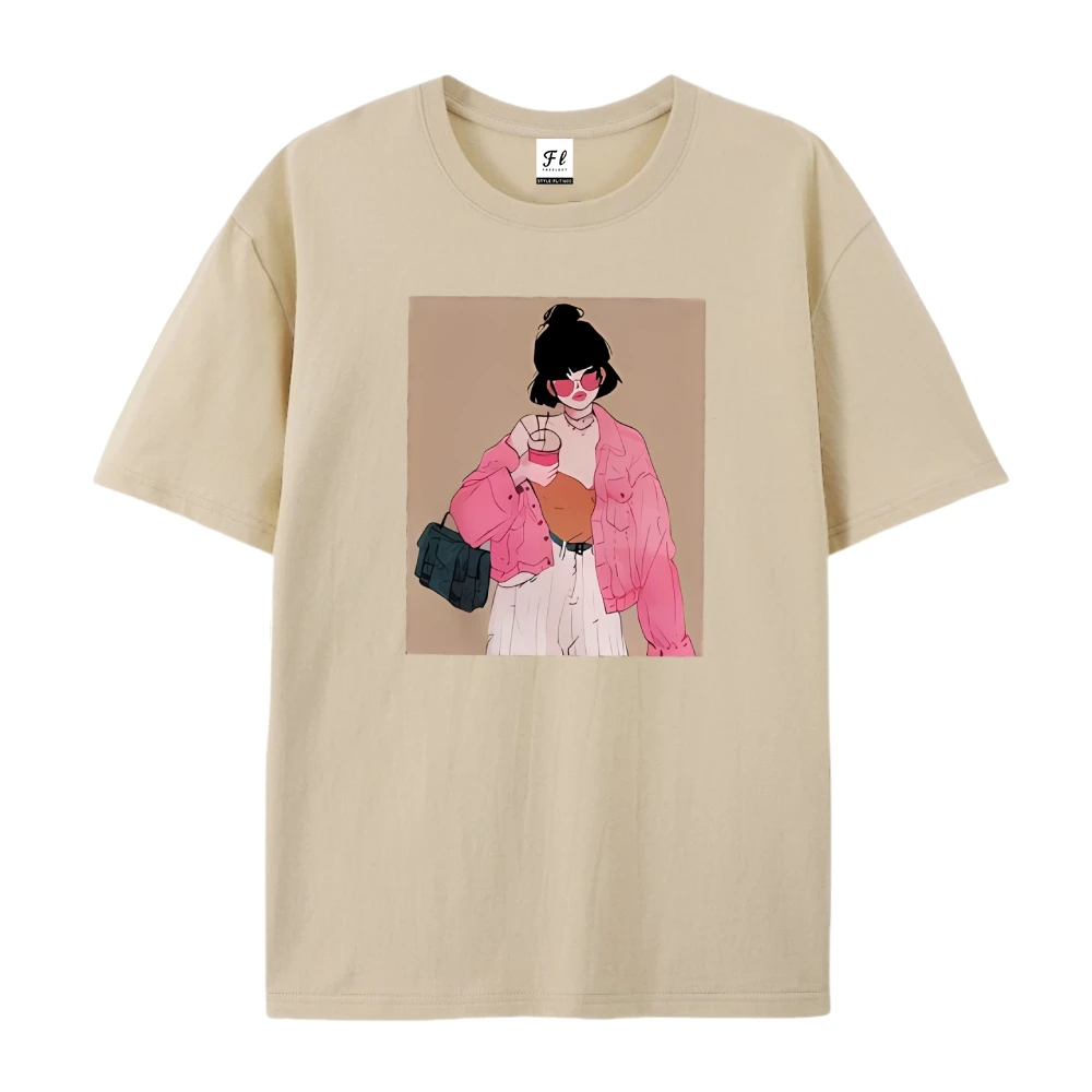 여성 티셔츠 Y2k O 넥 하라주쿠 빈티지 반소매 티 여름 통기성 부드러운 코튼 티셔츠 캐주얼 루즈 의류