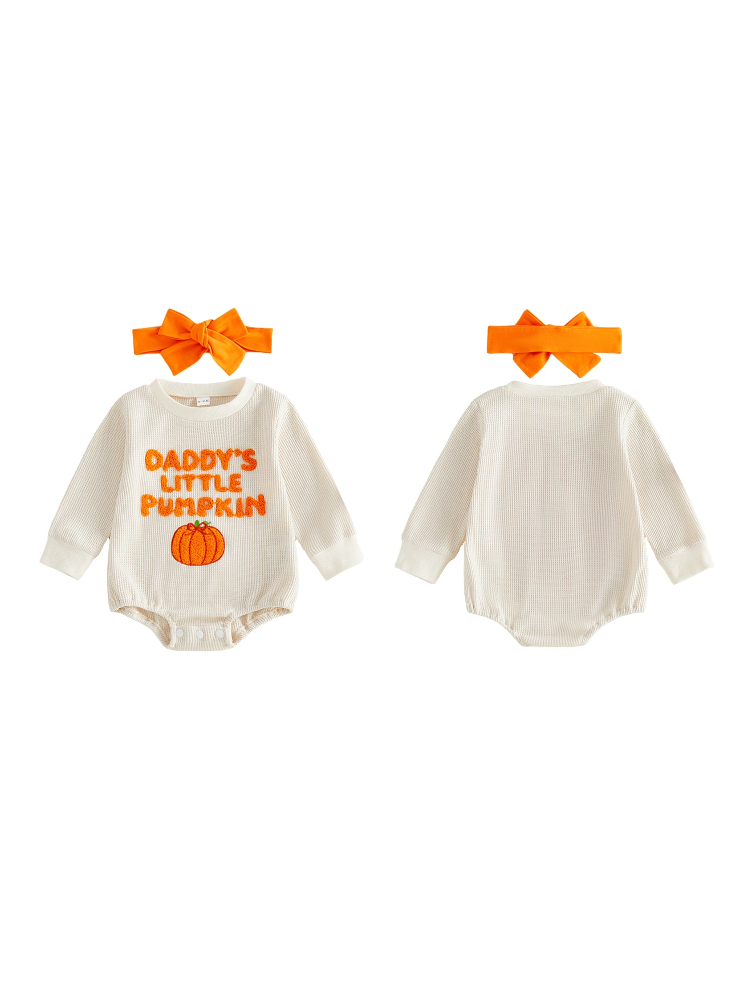 Headband Bow Baby Girl -Bow-Headband Halloween Outfit Pumpkin Bow Halloween Outfit Outfit Pumpkin Embroidered