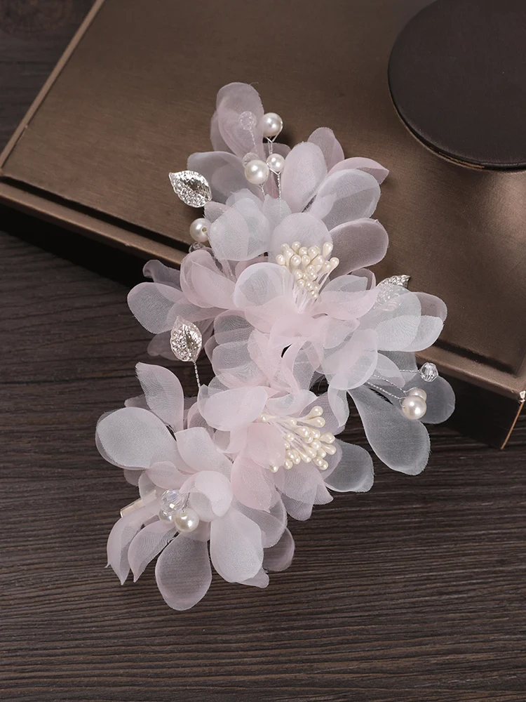

Pink Silk Flower Hair Accories Women's Sle Summer New Arrival Hairpins Ancient Costume Headwear Original Design Fre out