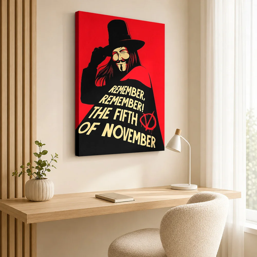 V for Vendetta Canvas Poster Personalized Modern Aesthetic Wall Paintings Decoration for Office Collectible Ready to Hang Gift