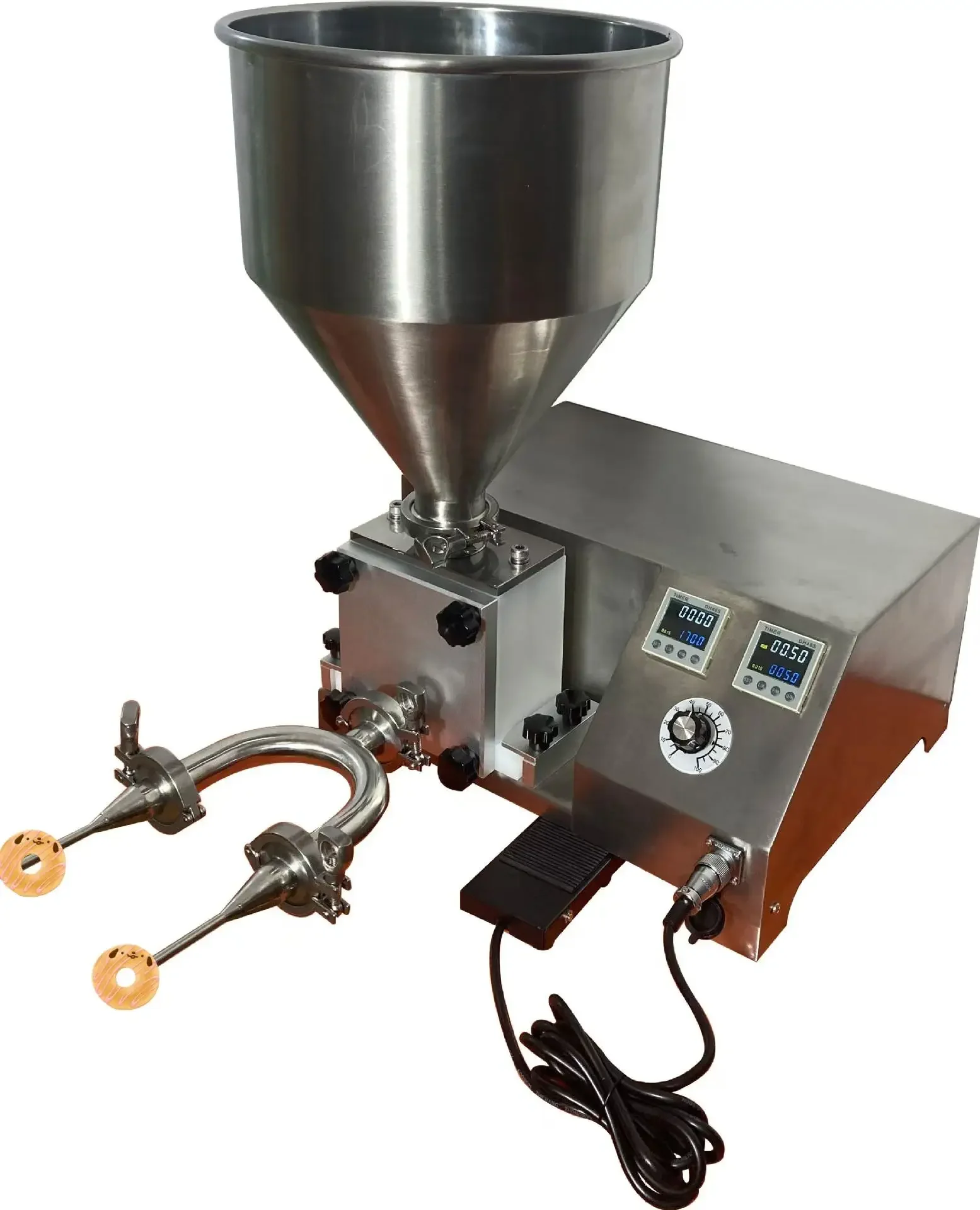 Jam Cream Injector Pastry Filling Injection Machinery Grain Processing Popular 1-2 Head Donut Bread Cake Cream Filling Machine
