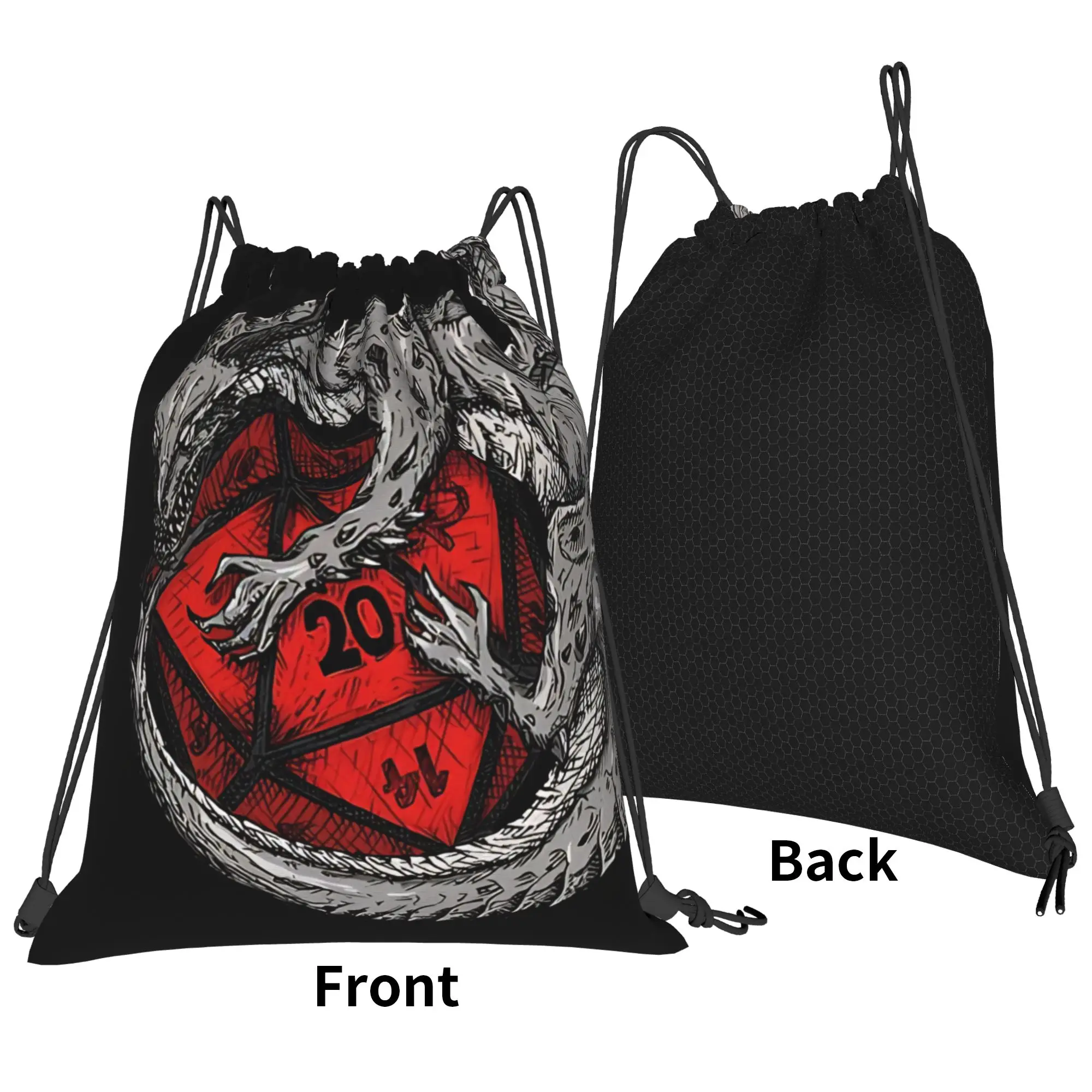 DND Fantasy Dragon Portable Sports Riding Gym Drawstring Storage Sporty Backpacks