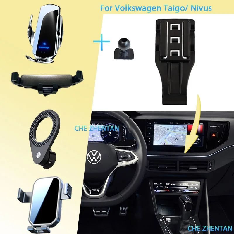 

Car Mobile Phone Holder for Volkswagen Taigo 2021~2025 Volkswagen Nivus Car Vehicle Phone Mounts Navigation Stand Accessories