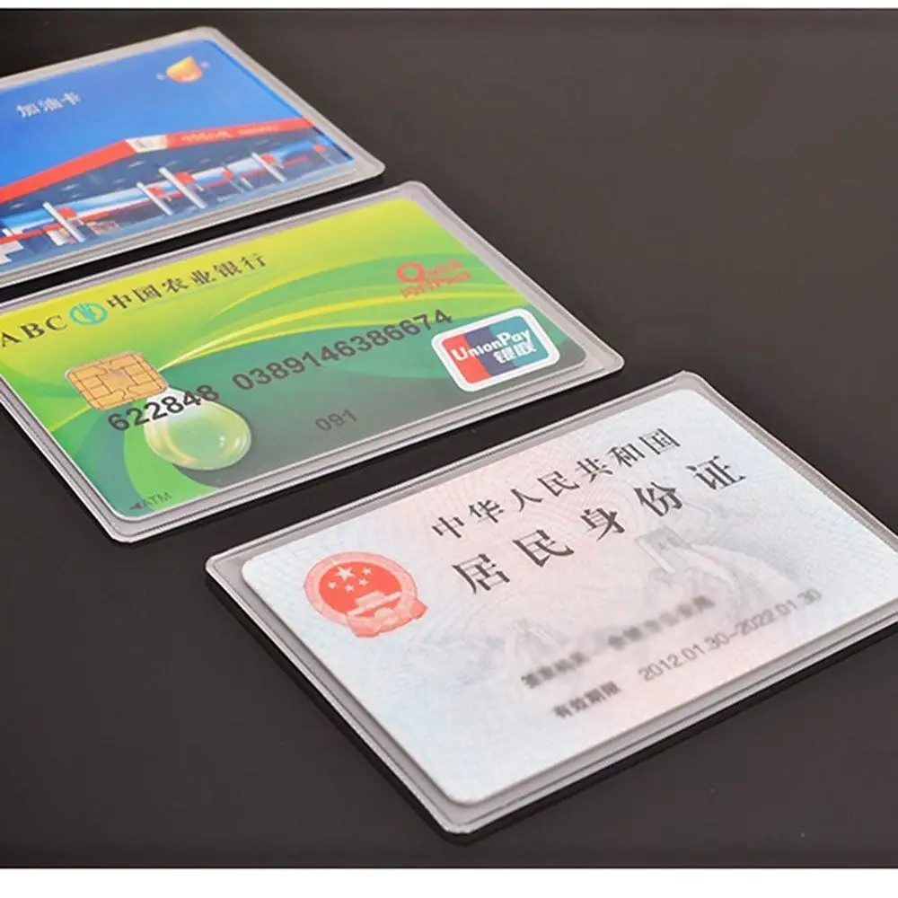 Professional Portable Protect Credit Cards Waterproof PVC ID Card Holder Card Cover Card Case Bank ID Card Sleeve