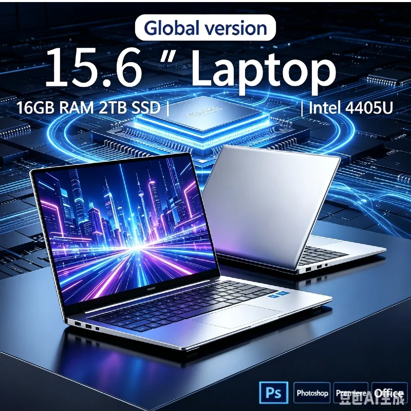 Intel 4405U 15.6 Inch Ultra Slim Laptop 1080P FHD Display 32GB RAM 2TB SSD Portable Notebook For Gaming Office Study