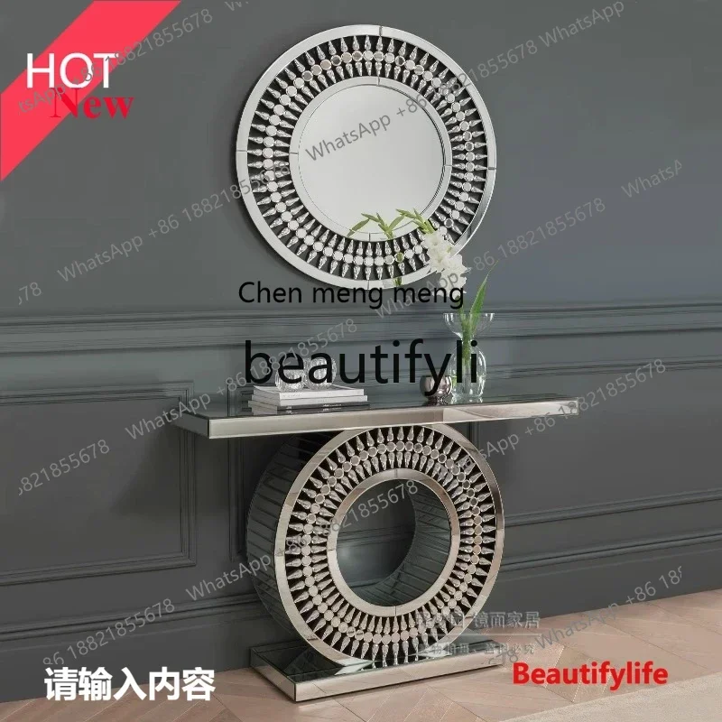 

cn8350 ss Round Creative Art Mirror Bathroom Vanity Mirror Hallway Background Wall Entrance Decorative Mirror