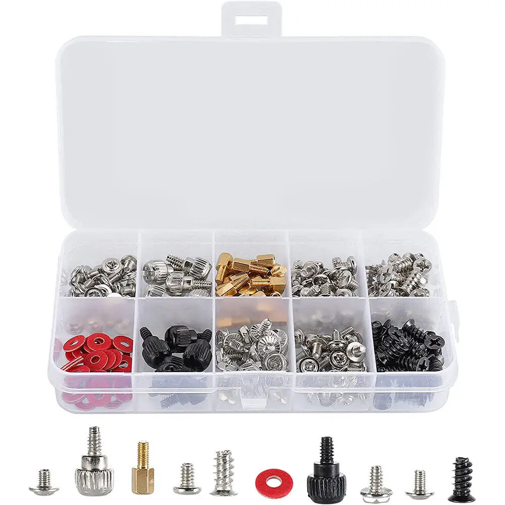 

228Pcs Personal Computer Screws Kit for DIY & Repair PC Motherboard Standoffs