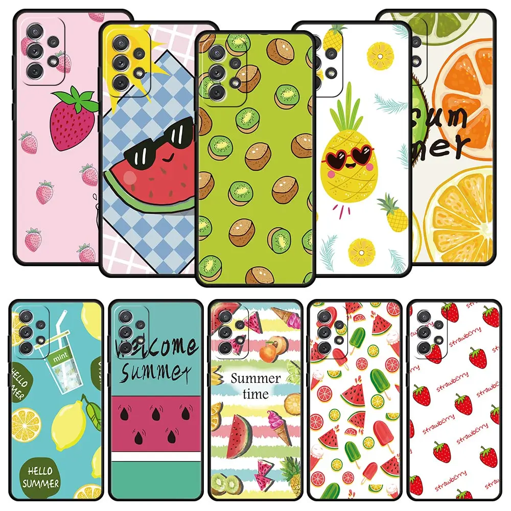 Case For Samsung A17 A15 A13 A51 A71 A41 A31 A07 A05S A35 A55 A23 A25 A33 A53 A73 A57 A37 5G Cover Summer Fruit Watermelon