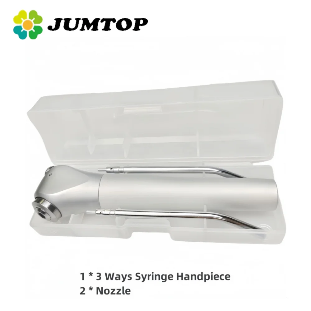 

Dental Air Water Spray Gun Triple 3 Way Syringe Handpiece + 2 Nozzles Tips Tubes For Dental Lab Silvery Available Dental Product
