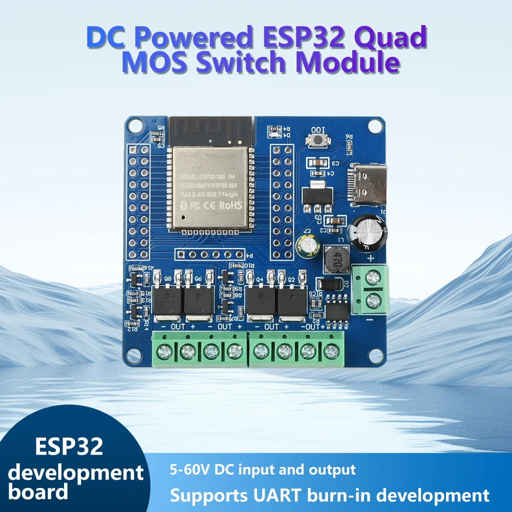2/4 Way MOS Switch Module Onboard ESP32-32E Module WIFI Bluetooth Development Board Type-C DC 5-60V ESP32 32E — product photo 1 of 1