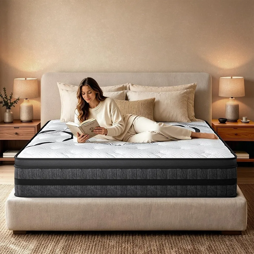 Queen Mattress 12 Inch – Medium Firm for Back Pain Relief Cooling Gel for Hot Sleepers Motion Isolation for Couples 365