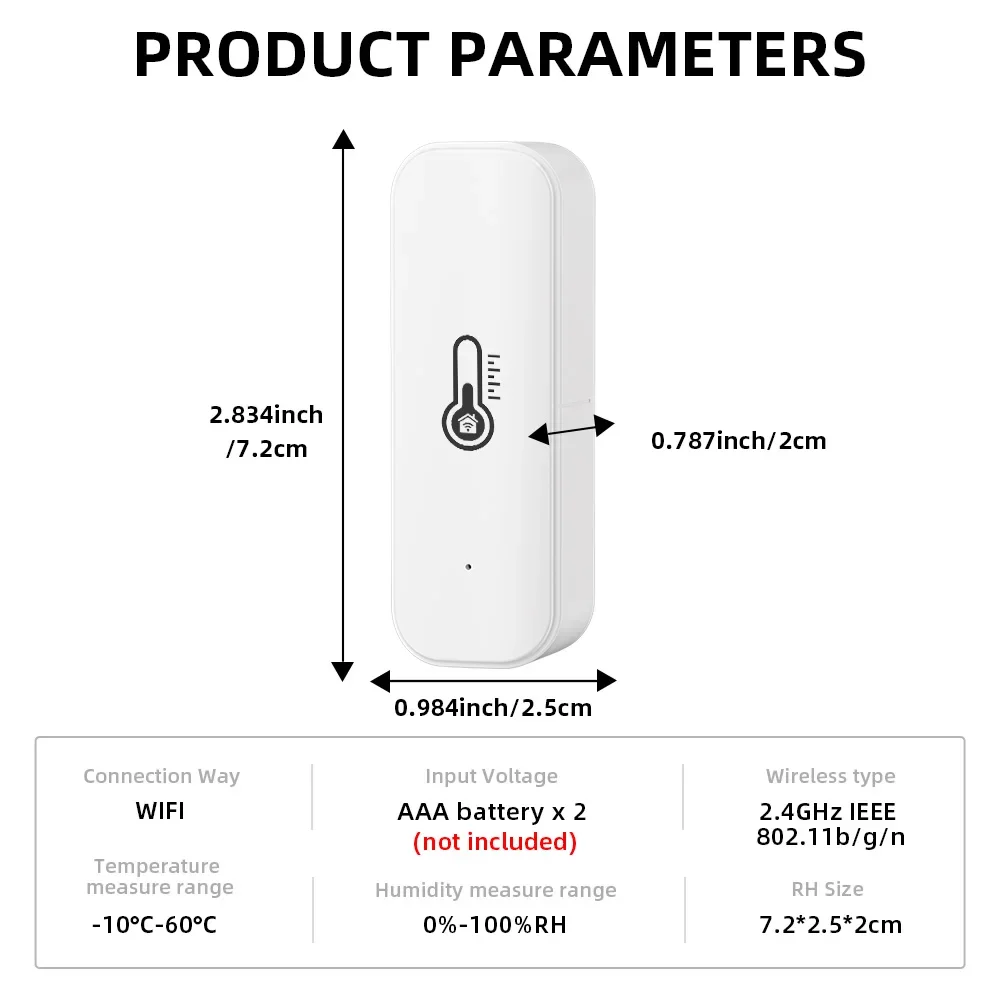 Tuya Zigbee/WiFi Temperature Humidity Sensor Home Connected Thermometer Compatible With Smart Life Alexa Google Assistant