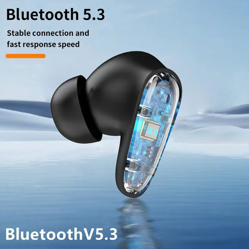 Bluetooth Earphone Mini Size Bluetooth 5.3 Power Display Call Noise Reduction Long Battery Life Play Game Touch Control Headset