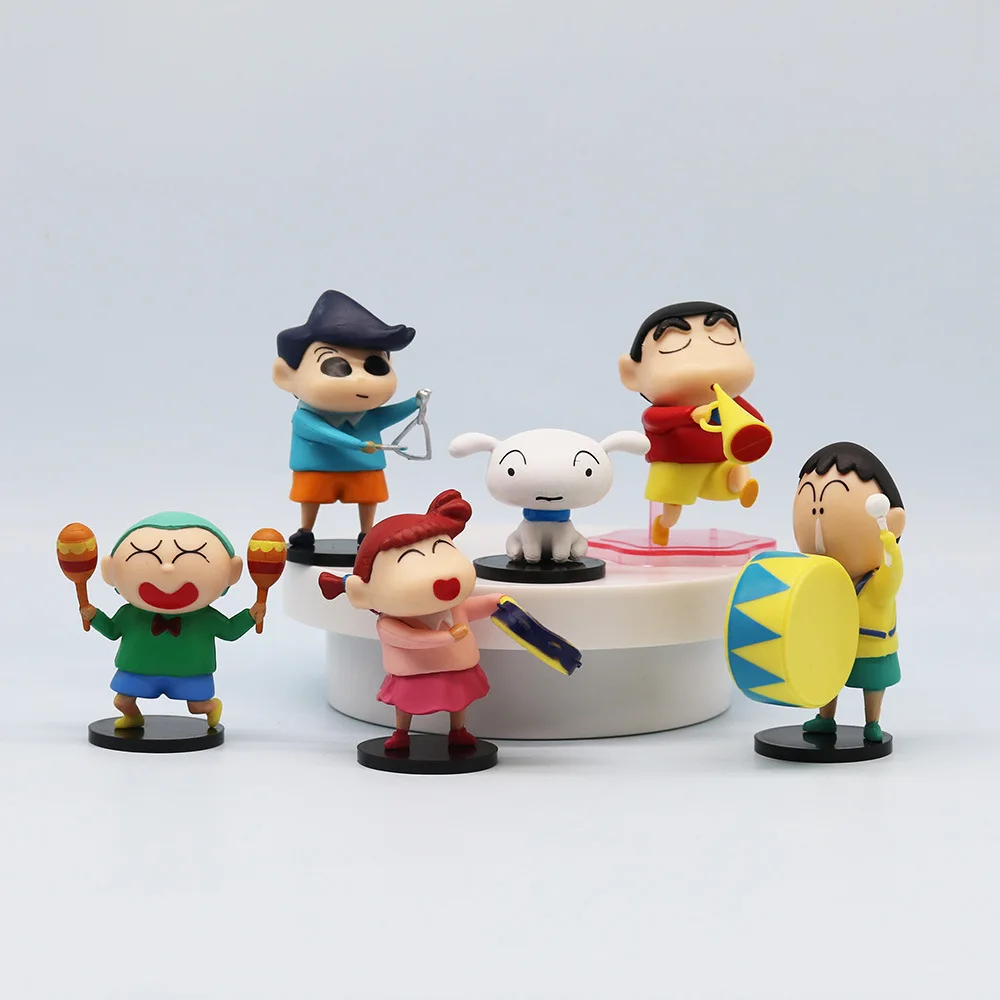 

6pcs/set Anime Crayon Shin-chan Kawaii Cute Q Version Action Figure PVC Model Toys Doll Room Desktop Decor Xmas Gift