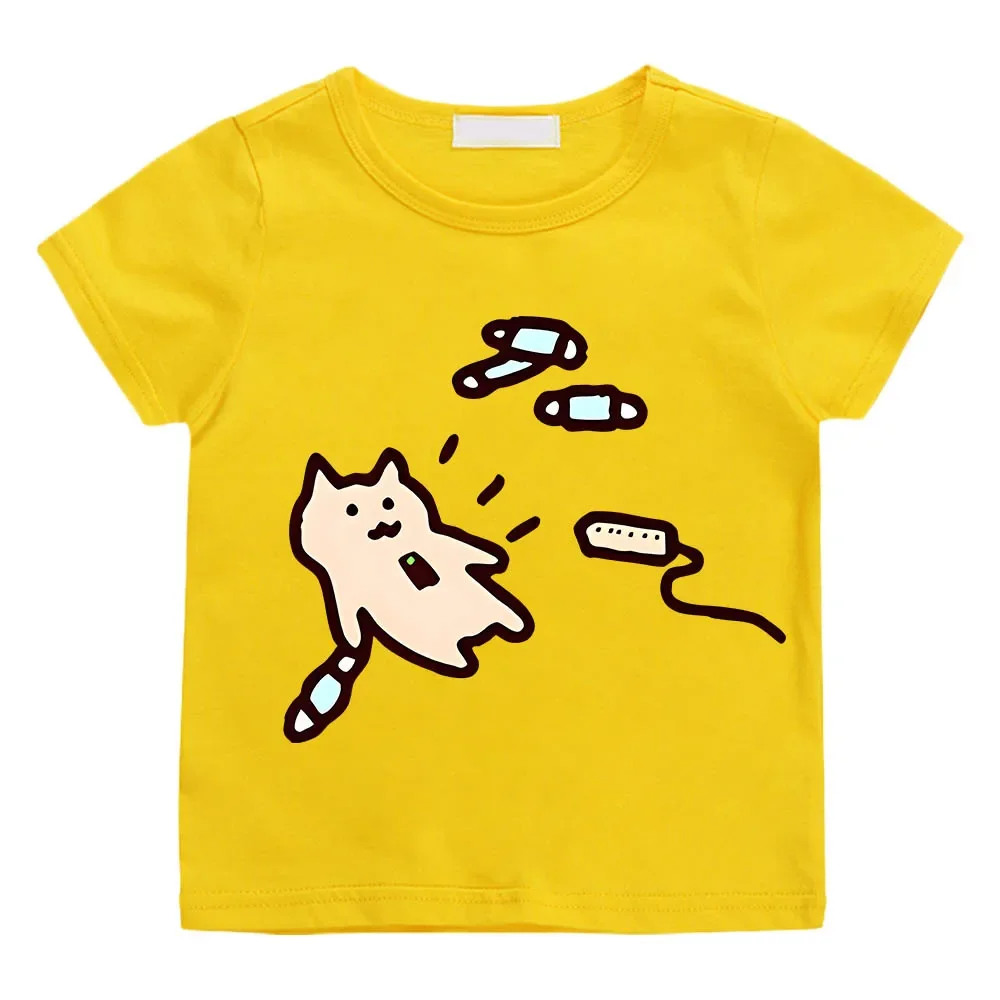 Everyday One Cat High Street Anime T-shirts Cute Graphic Manga Tshirt Funko Pop Cartoon 100% Cotton Soft Boys/girls Tee-shirt