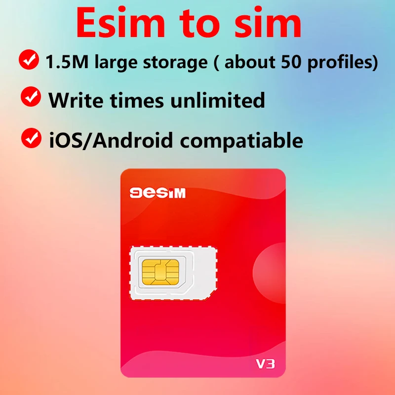 

9esim V3 esim to sim adapter for iphone 16 pro max15 14removable euicc for studying abroad travel 5ber esim.me card module estk