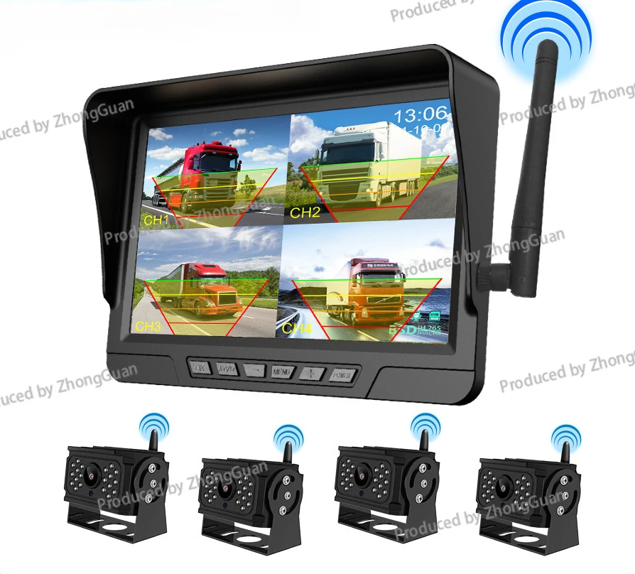 Wireless Car Monitoring Reversing Camera Truck Driving Recorder High Definition AI Blind Spot Magnetic Solar Energy