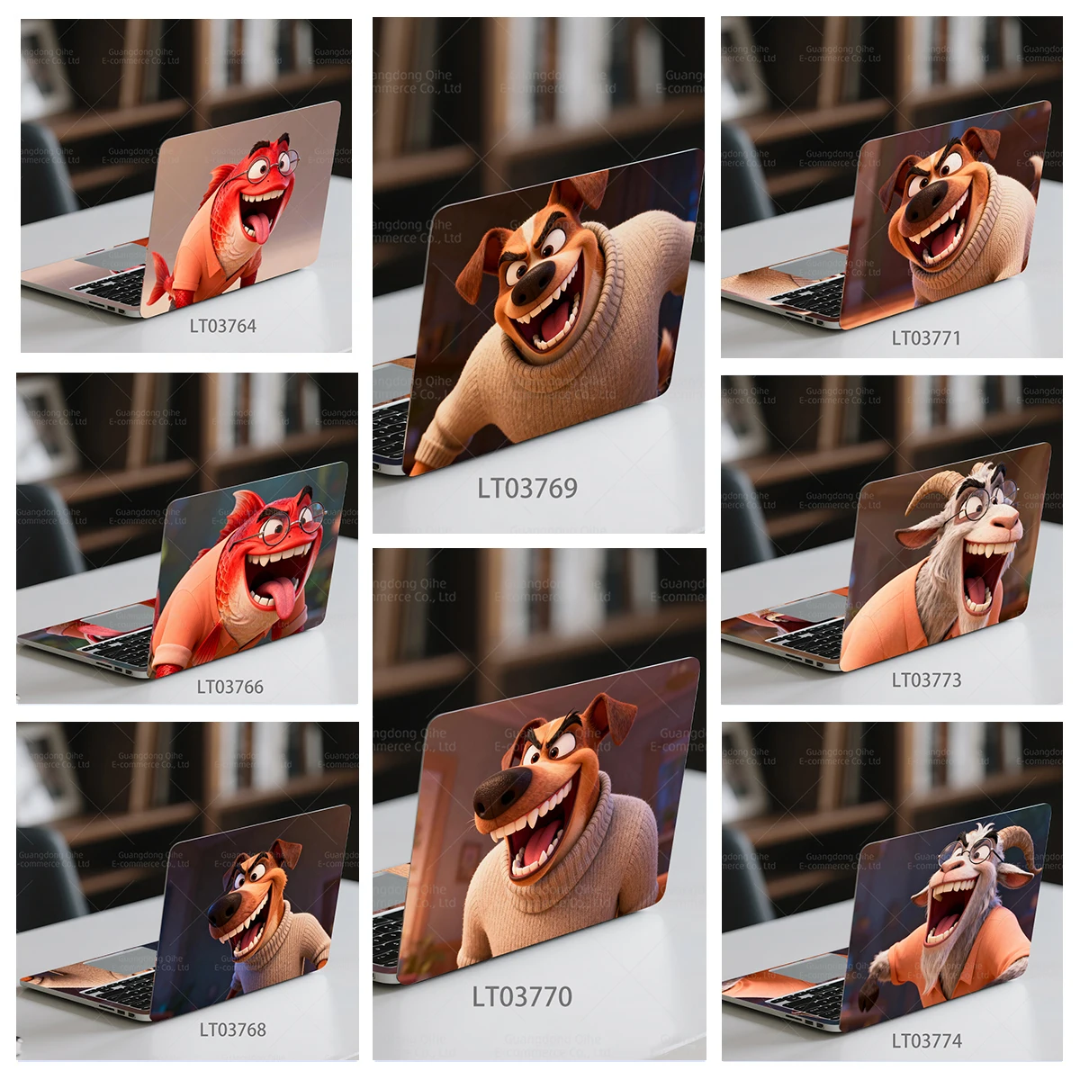 

Cartoon Cute Pet Animal Notebook Stickers, 2 Pcs Waterproof Wear-resistant Self-adhesive PVC