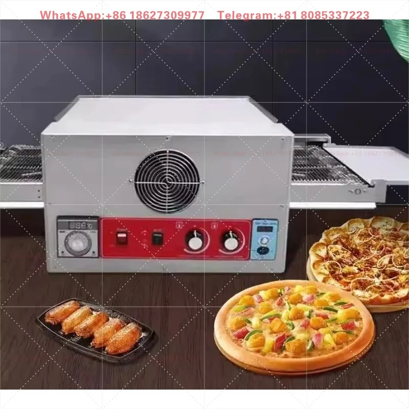 Commercial 12 Inch Stainless Steel Electric Rotary Conveyor Belt Pizza Oven for Restaurant Kitchen Use