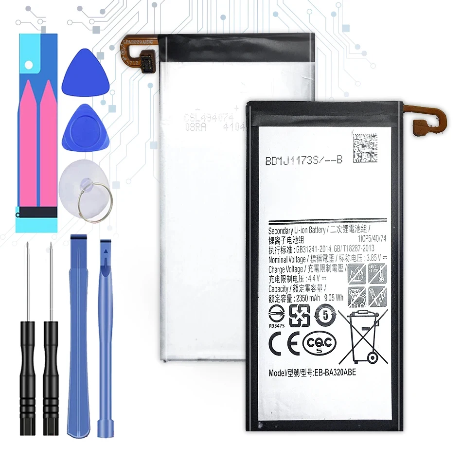 KiKiss Battery EB-BA320ABE 2350mAh For Samsung Galaxy A3 2017 A320 A320F SM-A320F Bateria