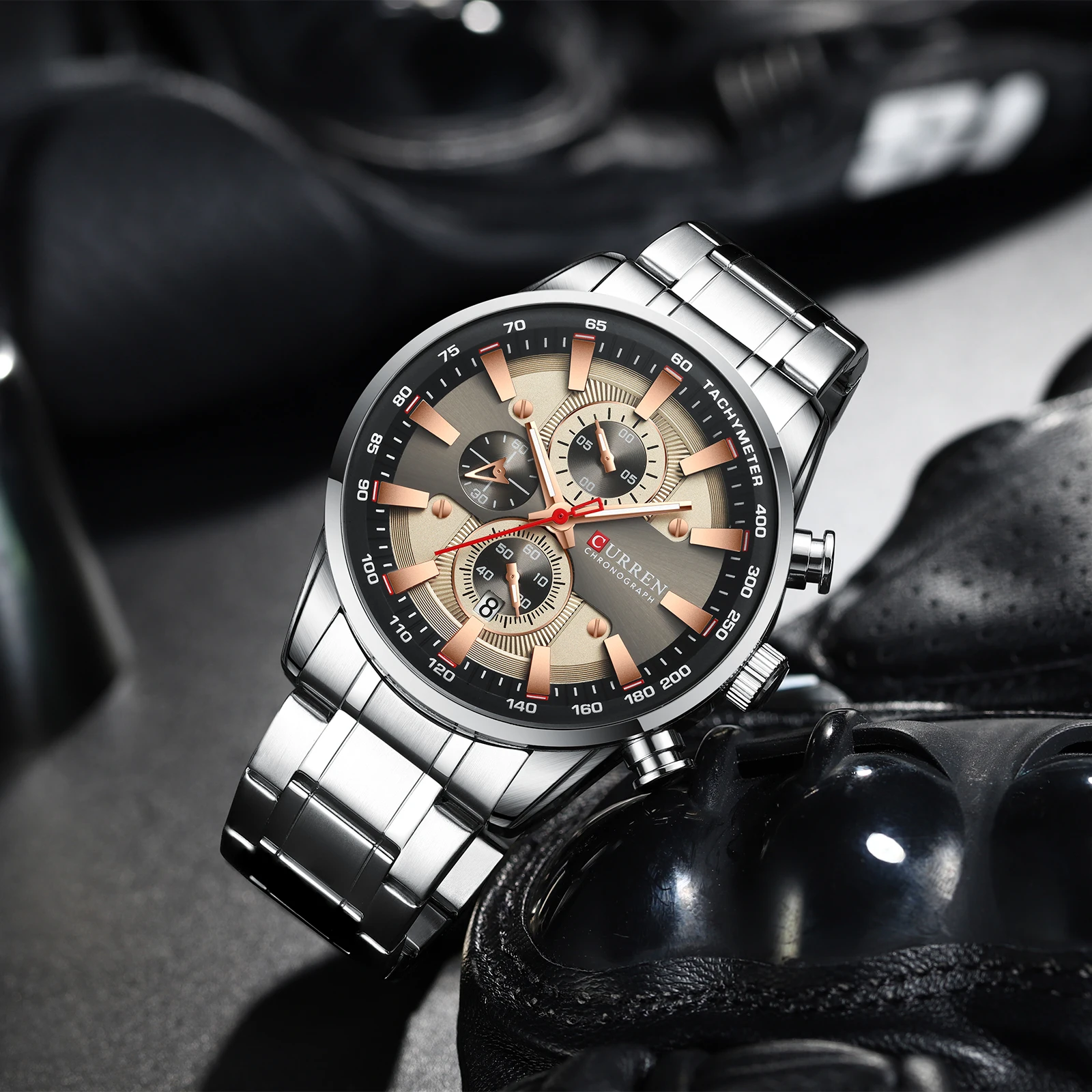 CURREN 8351 Quartz Men's Six-Hand Multifunctional Quartz Watch, Waterproof Round Calendar Wristwatch