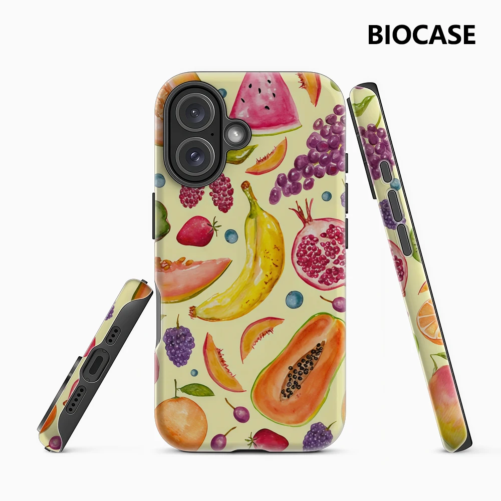 Funda para Teléfono con Diseño Frutal para iPhone 17 16 15 14 13 Pro Max Plus, Magnética, de Una o Dos Capas, Resistente