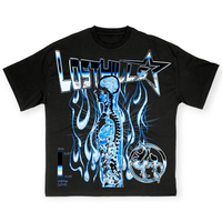 Lost In The Hills X Youngboy Abstract Human Flame Graphics Cotton T-Shirt Men Y2K Vintage Oversize Tshirt Streetwear Women Tops