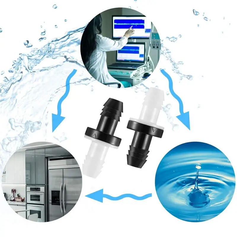 DT39 12 Pcs 3/8 Inch 10mm ABS Check Valve One-Way Valve for Fuel Oil Water Gas Air Plug-in Non-Return Valve
