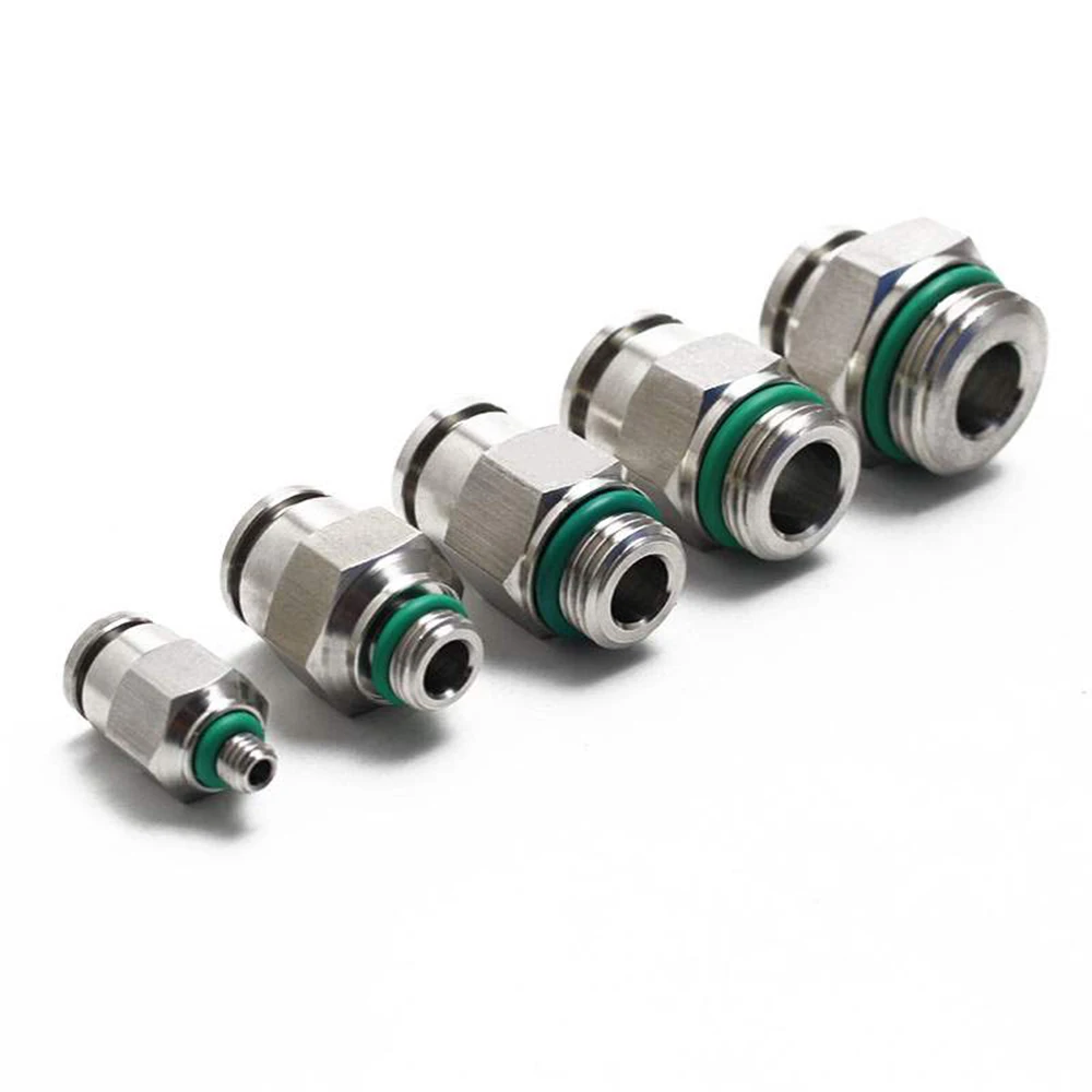 304 Stainless Steel Air Hose Fitting PC G-Thread Pneumatic Pipe Connector 1/8 1/4 3/8 1/2 M5 BSP Quick Coupling Hose Fitting