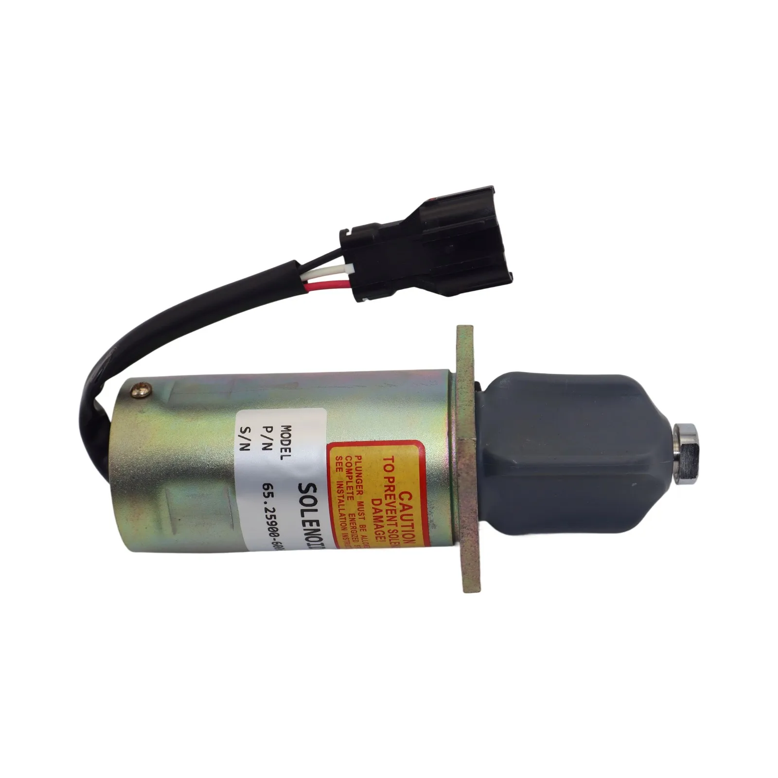 24V Shutdown Solenoid 300743-00068 65.25900-6006A Compatible with Daewoo Doosan Engine D1146T P158LE P180LE P222LE